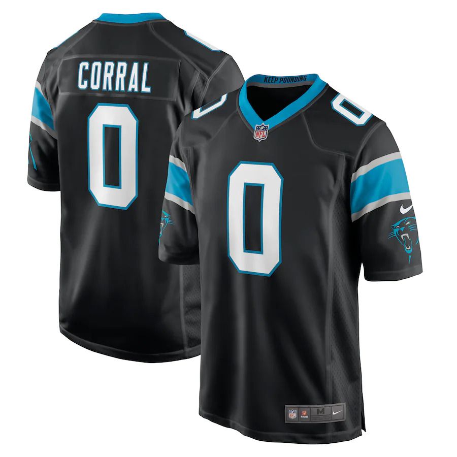 Cheap Men Carolina Panthers 0 Matt Corral Nike Black 2022 NFL Draft Pick Player Game Jersey
